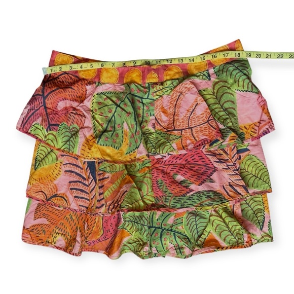NWT Farm Rio Summer Dream Ruffle Tropical Pink Multicolor Mini Skirt Short XL - Picture 4 of 8